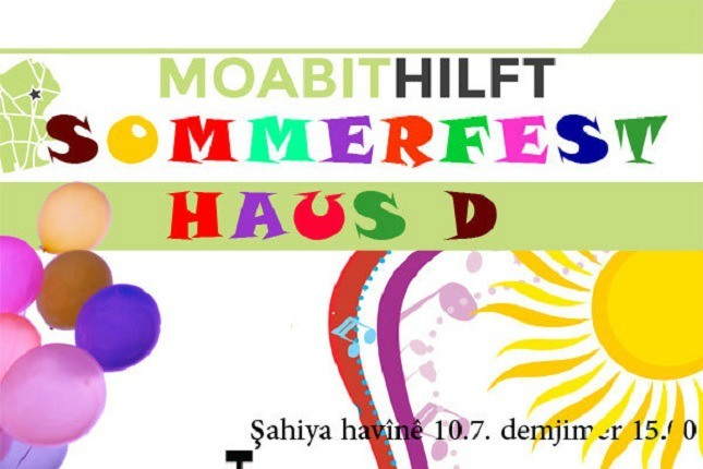 Der Flyer des Sommerfests für Moabit.hilft
